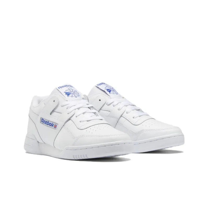 Reebok Workout Plus Casual Skateboarding Shoes Unisex White Blue-2