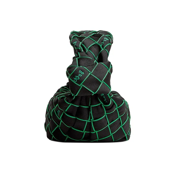 Bottega Veneta Double Knot Cloth Handbag Black-1
