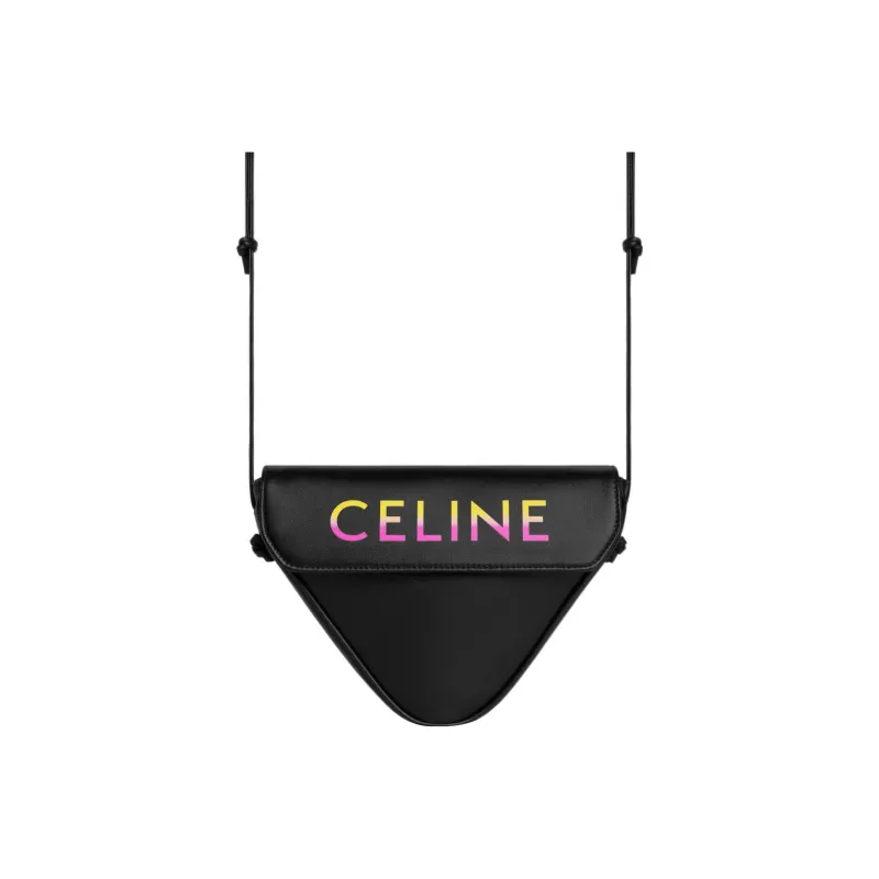 CELINE Smooth Cow Leather Triangle Bag Shoulder Bag Men's Multicolor Black-3