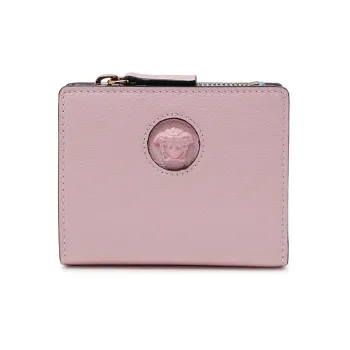 VERSACE VERSACE Calfskin Wallet Women's Pink/Blue/Purple