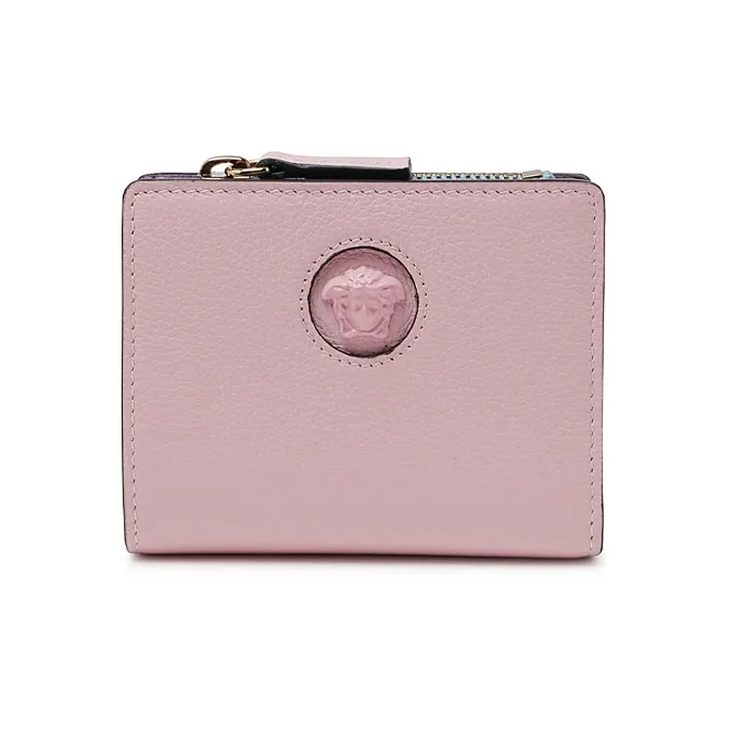 VERSACE VERSACE Calfskin Wallet Women's Pink/Blue/Purple-0