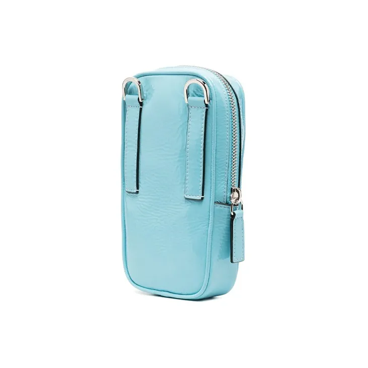 VERSACE Virtus Leather Cell Phone Pouch Men's Light Blue-1