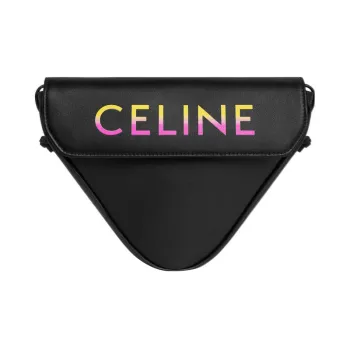 CELINE Smooth Cow Leather Triangle Bag Shoulder Bag Men's Multicolor Black