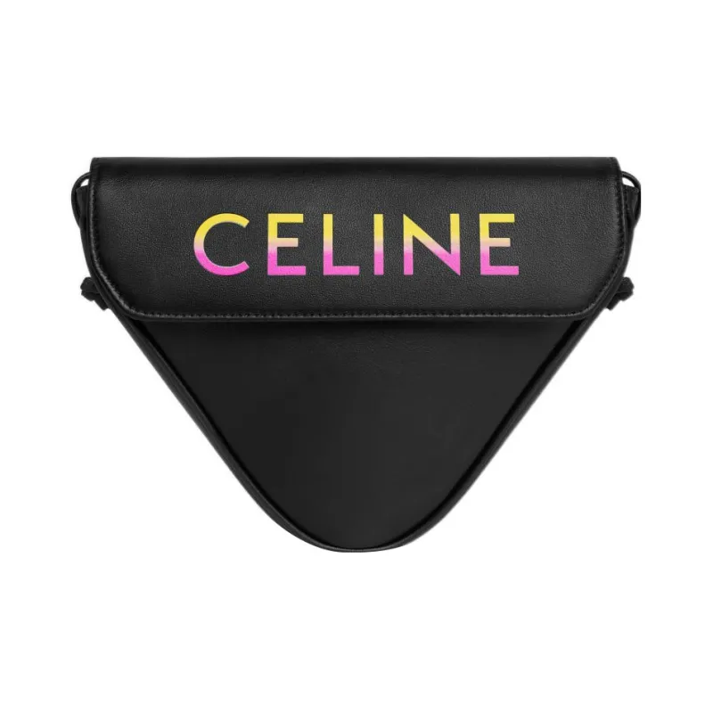 CELINE Smooth Cow Leather Triangle Bag Shoulder Bag Men's Multicolor Black-0