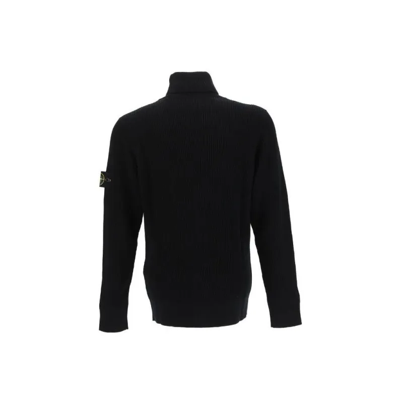 STONE ISLAND Logo Patch Turtle Neck Jumper-1