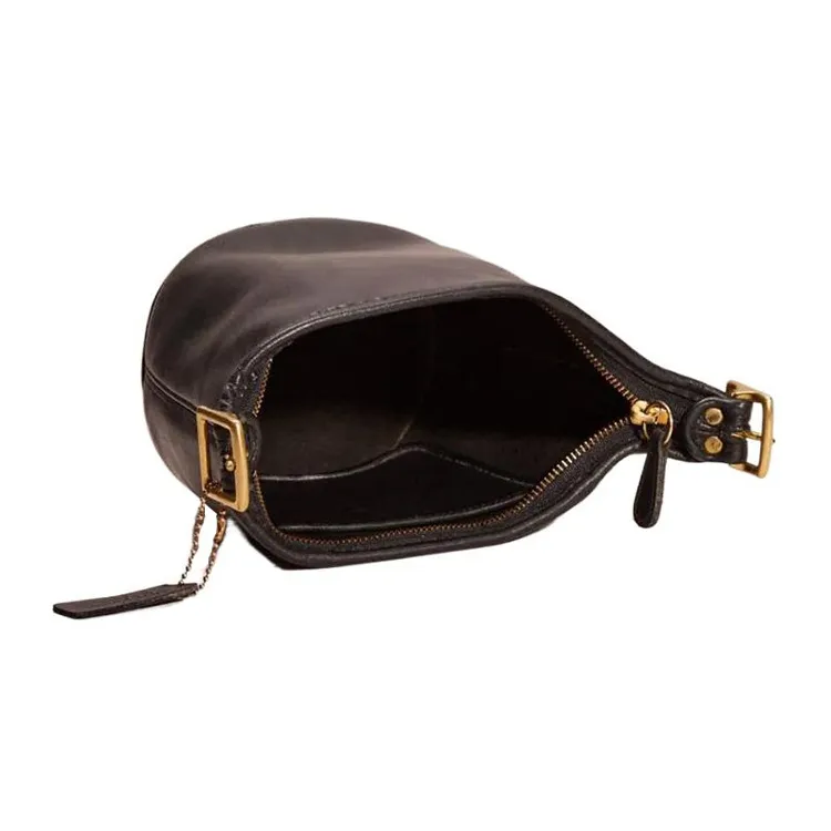 COACH Dufflette Leather Shoulder Bag Women's Black-2