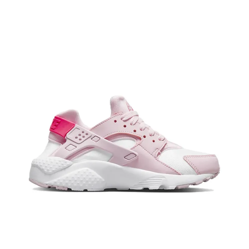 Nike Huarache Run Cushioning, Slip Resistant, And Abrasion Resistant Low Top Marathon Running Shoes GS Pink White-1