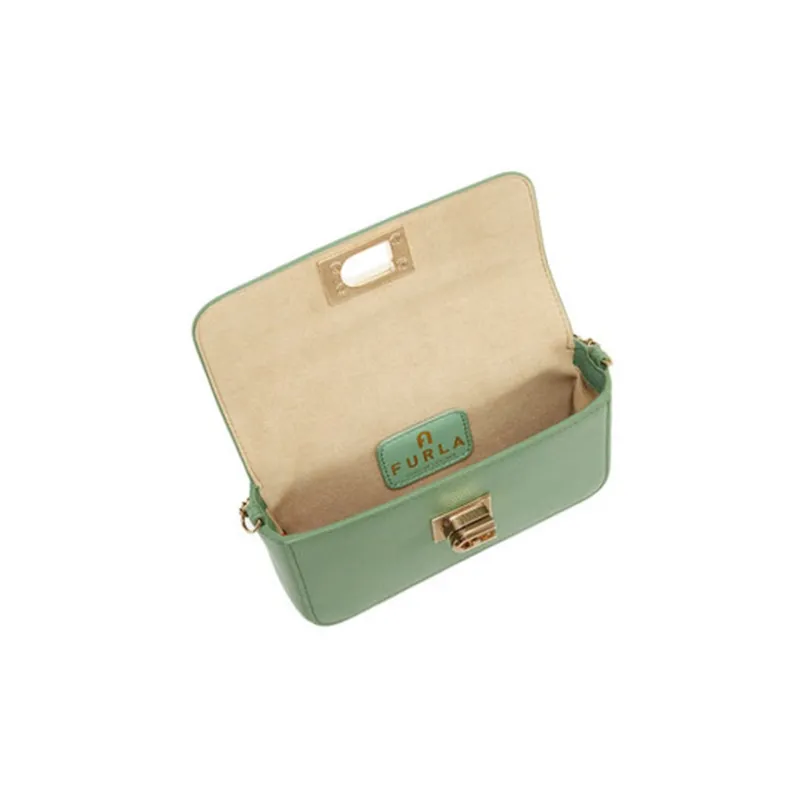 Furla 1927 Collection Leather Shoulder Bag, Crossbody Bag Women's Olive-2