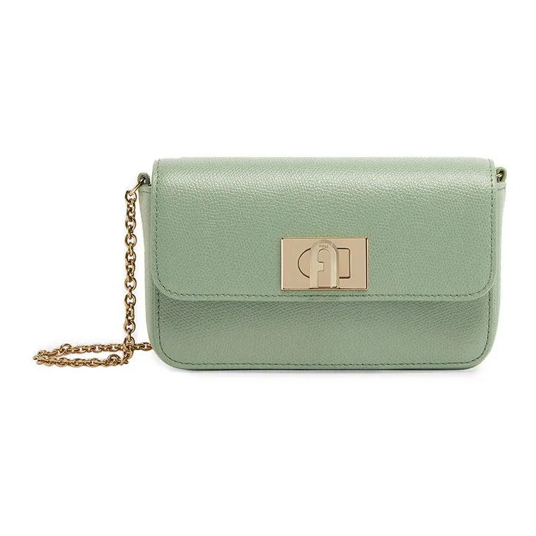 Furla 1927 Collection Leather Shoulder Bag, Crossbody Bag Women's Olive-0