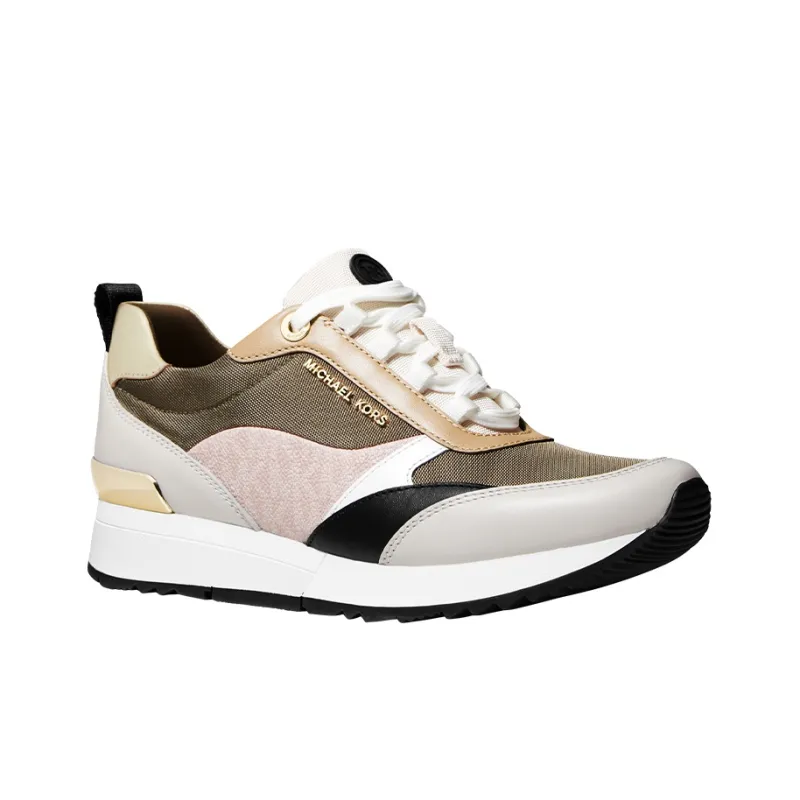 MICHAEL KORS Allie Stride Low-Top Casual Shoes Women's Olive Green & Pink-2