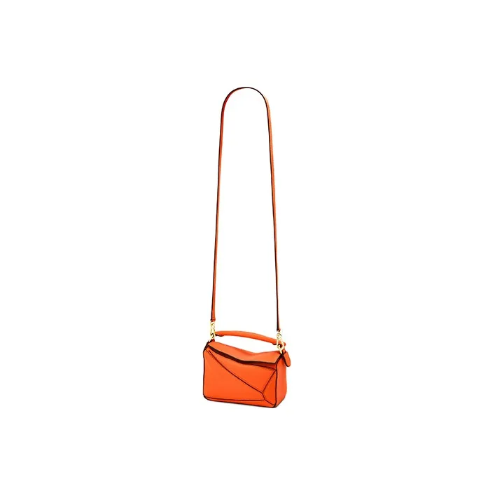 LOEWE Puzzle Calfskin Geometric Puzzle Bag, Handbag, Shoulder Bag, Crossbody Bag Mini Women's Orange-1