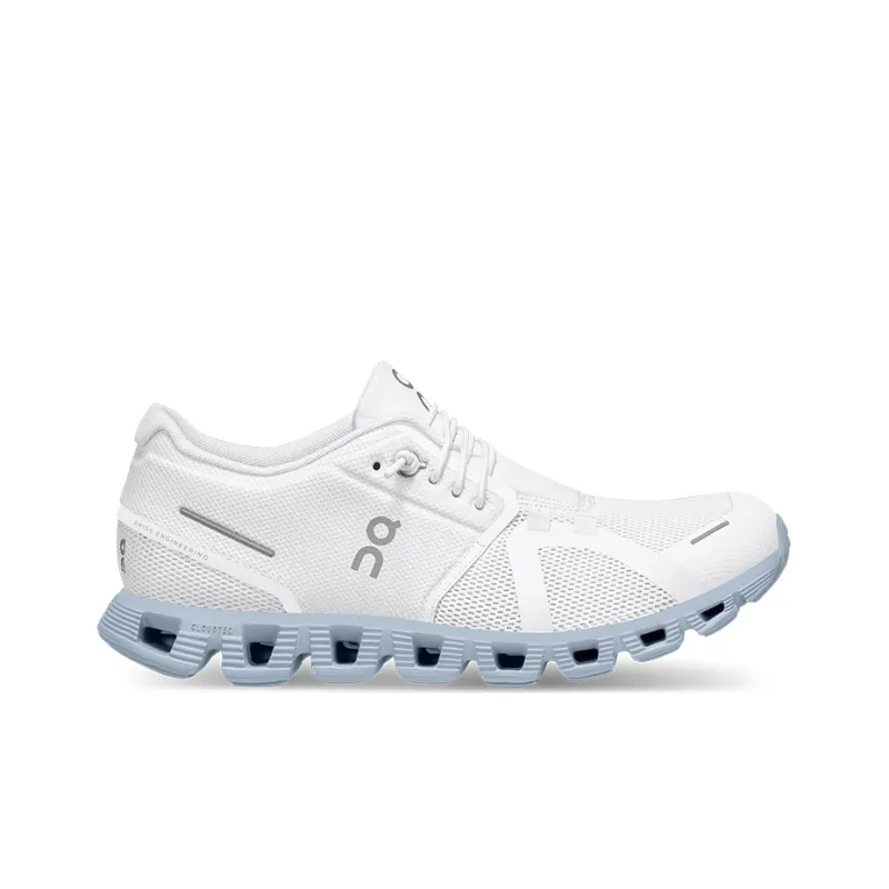 On Running Cloud 5 White Chambray Women's-1
