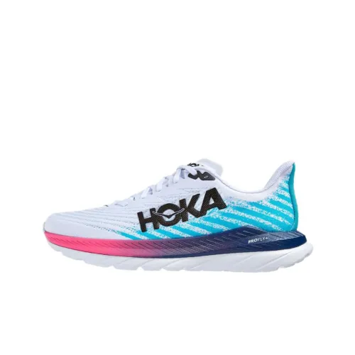 HOKA ONE ONE Mach 5 White Scuba Blue Pink