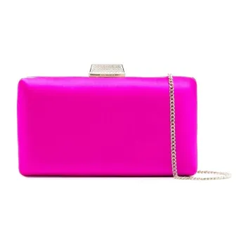 Jimmy Choo Clemmie Satin Clutch Women's Fuchsia