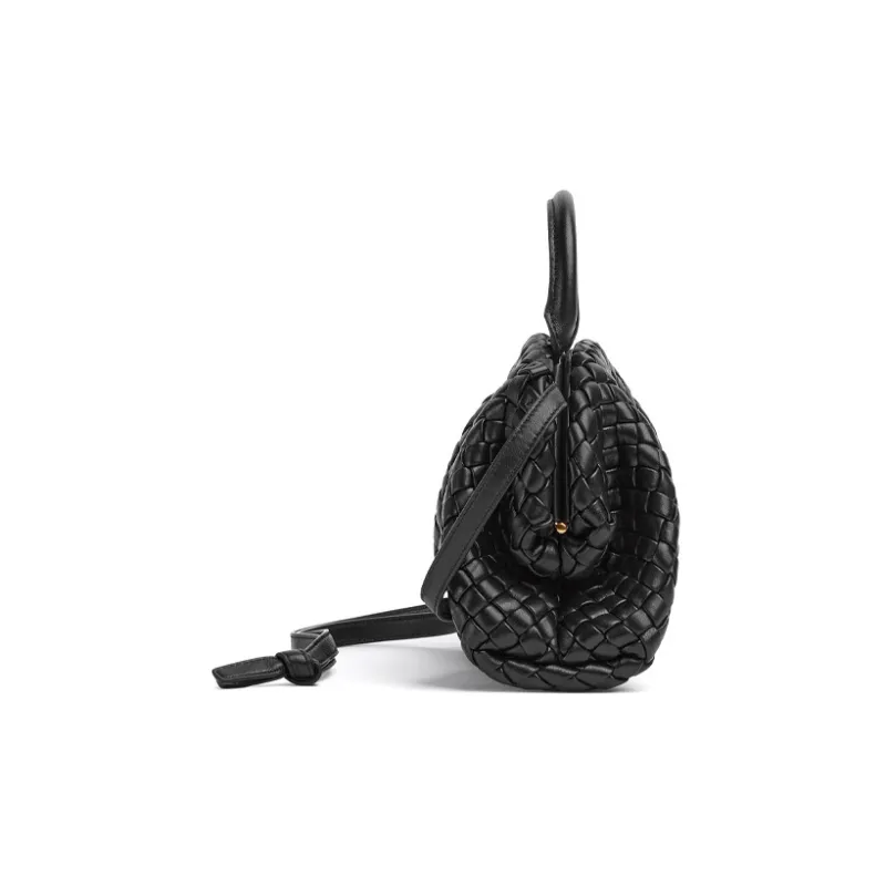 Bottega Veneta Handle Padded Intreccio Top Handle Mini Black-1