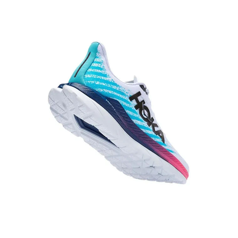 HOKA ONE ONE Mach 5 White Scuba Blue Pink-4