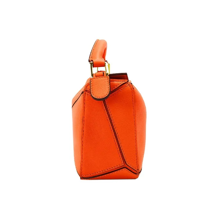 LOEWE Puzzle Calfskin Geometric Puzzle Bag, Handbag, Shoulder Bag, Crossbody Bag Mini Women's Orange-3