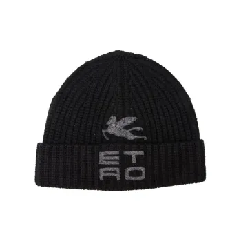 ETRO Logo-embroidered Ribbed-knit Beanie