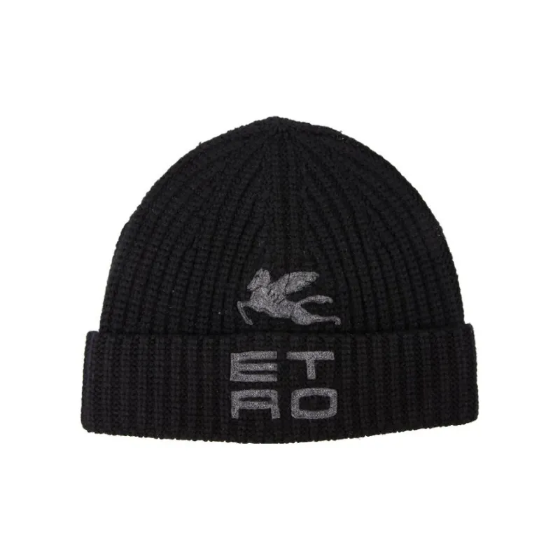 ETRO Logo-embroidered Ribbed-knit Beanie-0