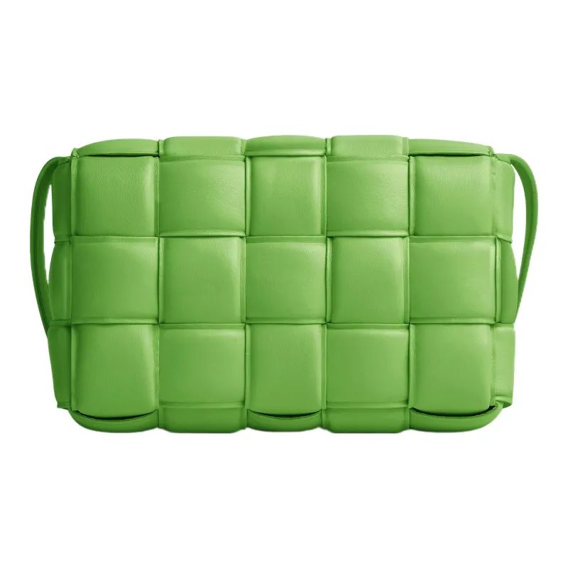 Bottega Veneta Padded Intreccio Cassette Crossbody Bag Acid Green-1