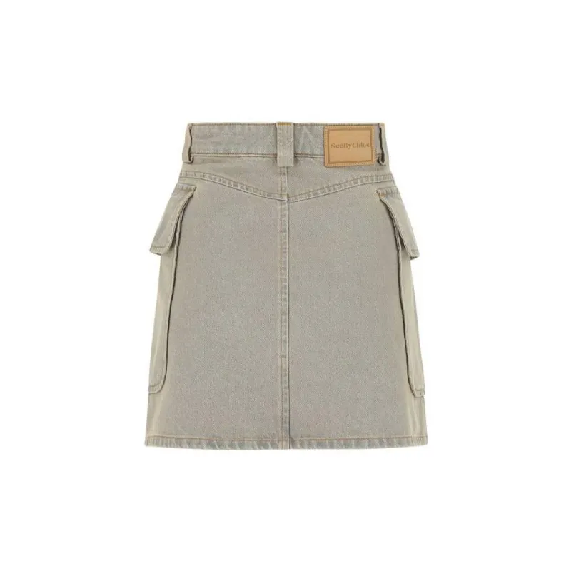 See By Chloe A line Denim Mini Skirt-1