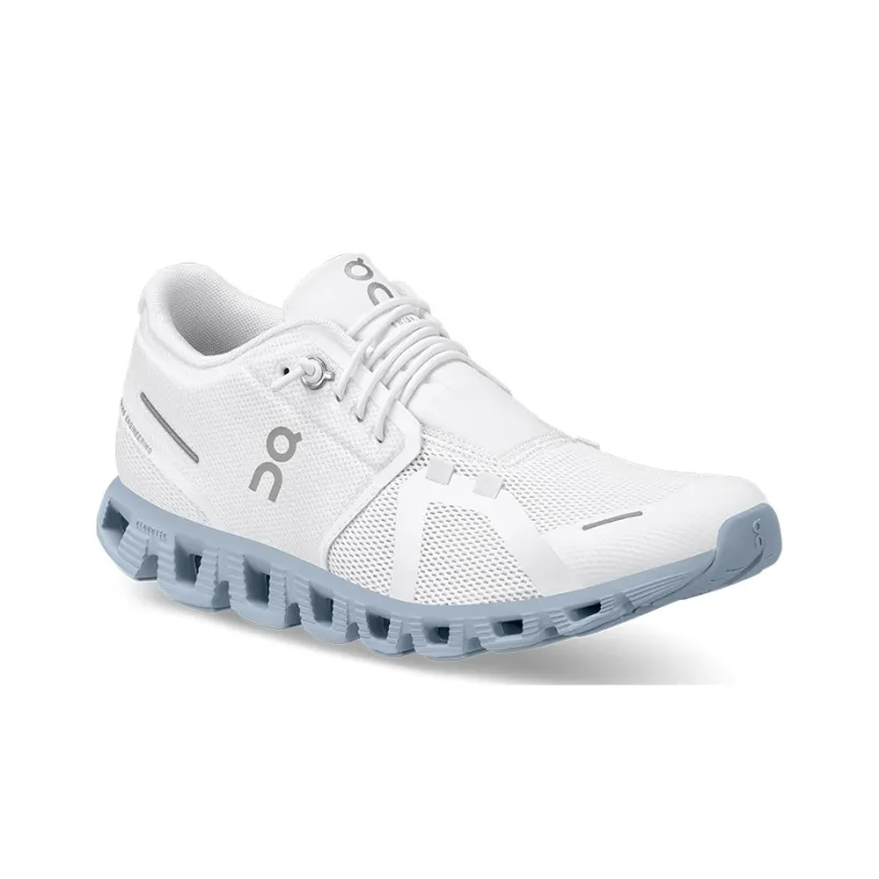 On Running Cloud 5 White Chambray Women's-2