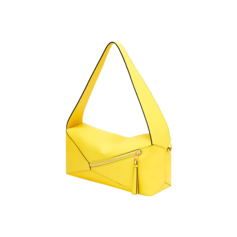 LOEWE Puzzle Hobo Calfskin Hobo Bag Handbag Regular Women's Lemon-4