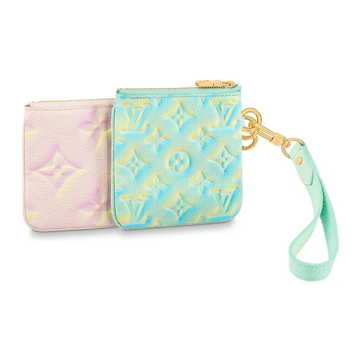 LOUIS VUITTON Trio Pouch Pink/Vert D'eau Green/Lilas Purple-2