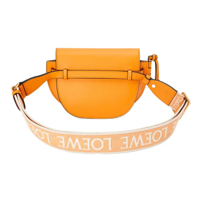 LOEWE Mini Gate Dual Bag In Soft Calfskin And Jacquard Mandarin-3