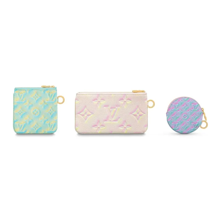 LOUIS VUITTON Trio Pouch Pink/Vert D'eau Green/Lilas Purple-4