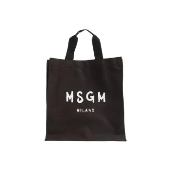 MSGM Fabric Tote Bag Shopping Bag Handbag Men's Black