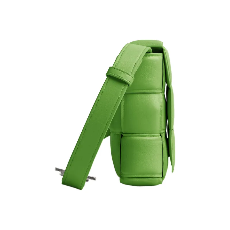 Bottega Veneta Padded Intreccio Cassette Crossbody Bag Acid Green-2