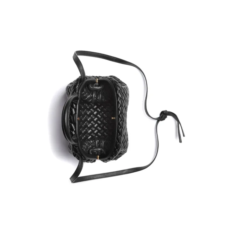 Bottega Veneta Handle Padded Intreccio Top Handle Mini Black-2