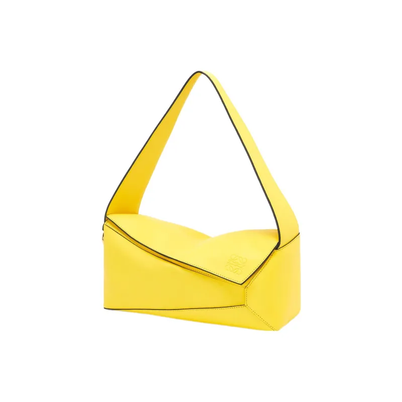 LOEWE Puzzle Hobo Calfskin Hobo Bag Handbag Regular Women's Lemon-1