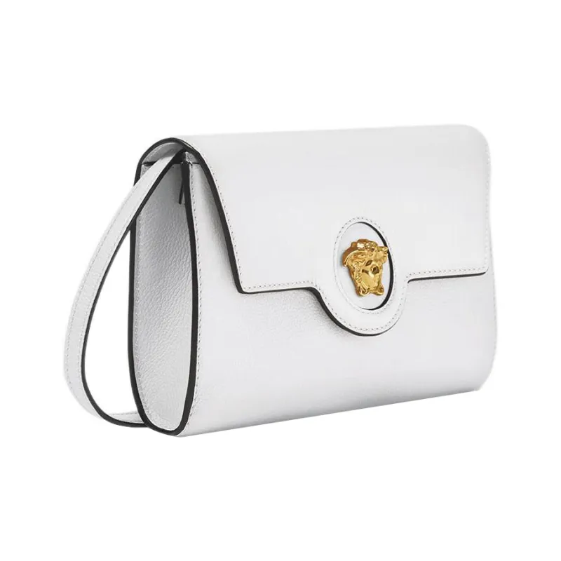 VERSACE Grain Calfskin Wallet Women's White-2