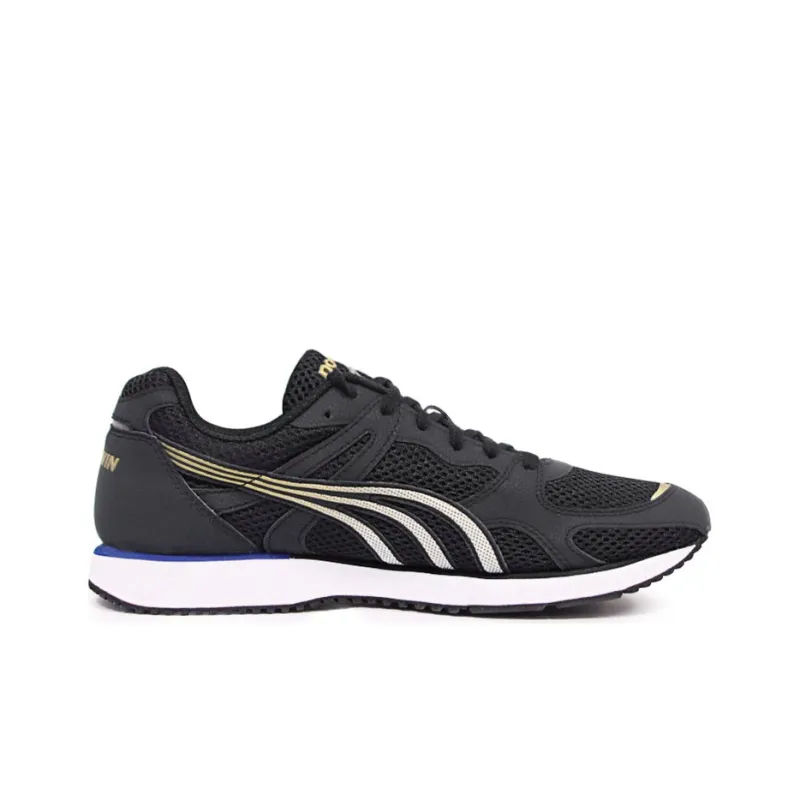DO WIN Cushioning Anti Slip Wear Resistant Breathability Low Top Casual Running Shoes Unisex Black Gold-1