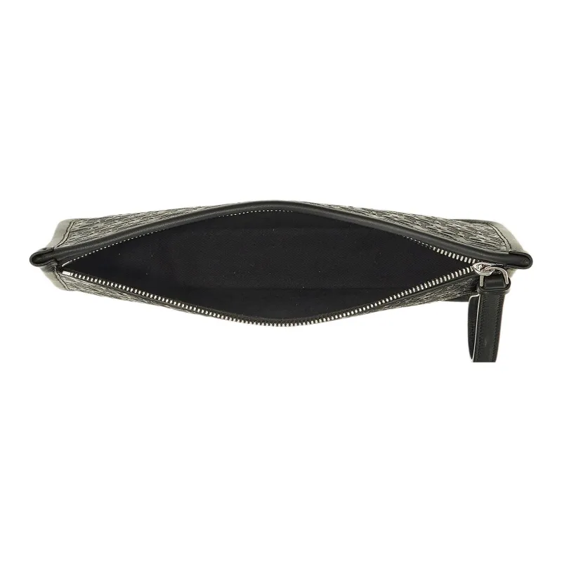FERRAGAMO Soft Calfskin Clutch Men's Black-3