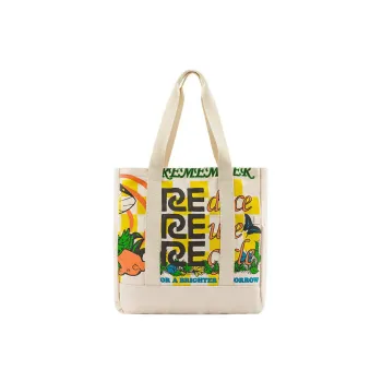 Vans Canvas Canvas Bag Tote Bag Shopping Bag Shoulder Bag Unisex Ecru