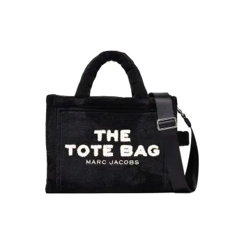 MARC JACOBS Terry Fabric Tote Crossbody Bag Trumpets Women's Black