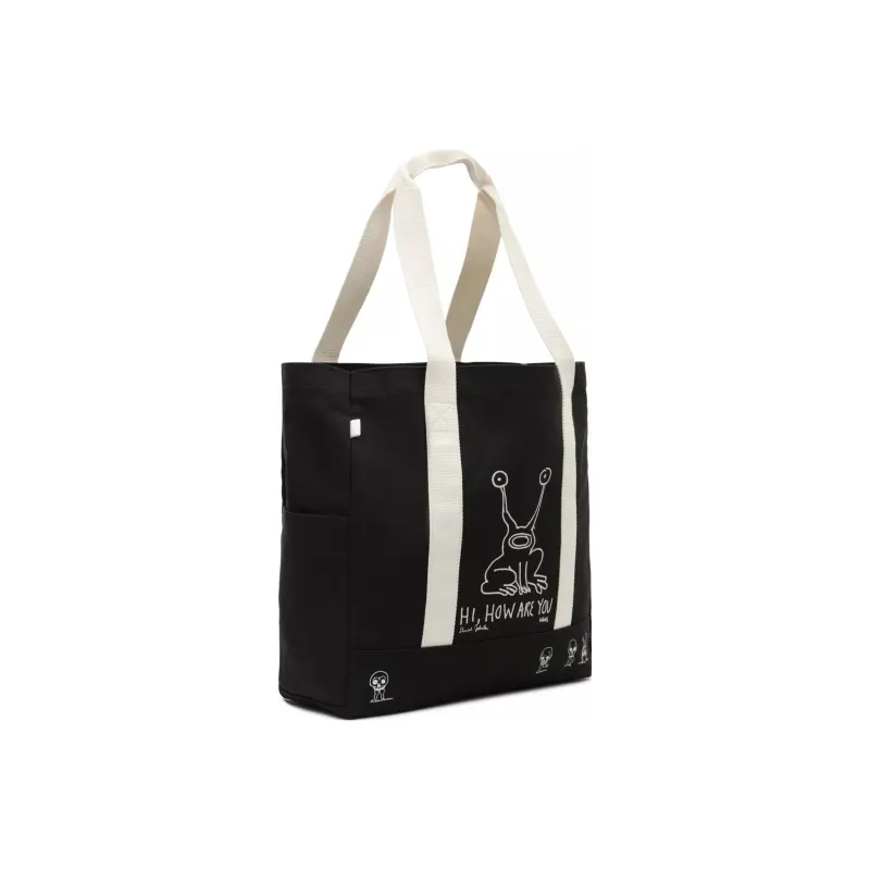 Vans Daniel Johnston Collaboration Cotton Tote Bag, Shopping Bag, Shoulder Bag, Handbag Regular Unisex Black-1