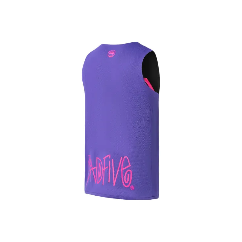 LiNing Badfive Basketball Jerseys Men's Fluorescent Blue Purple Black-1