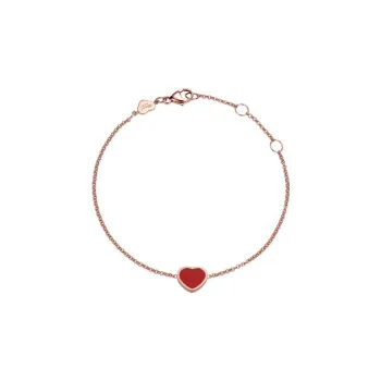Chopard 18kt Rose Gold My Happy Heart Carnelian Bracelet