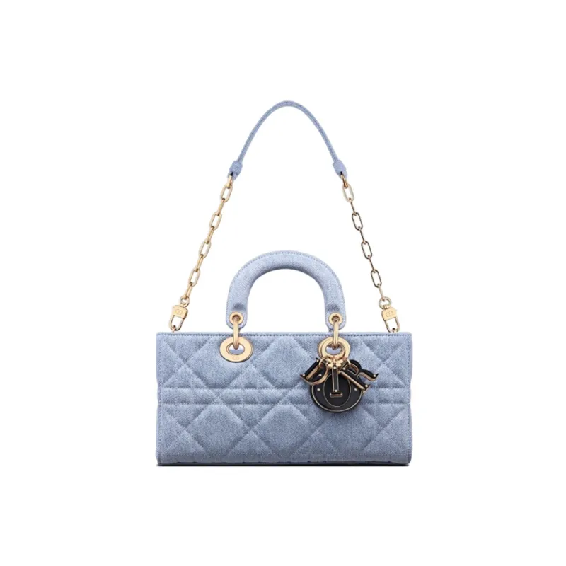 DIOR Lady D JOY Denim Lady Dior Bag, Shoulder Bag, Crossbody Bag, Handbag Medium Size Women's Blue-3