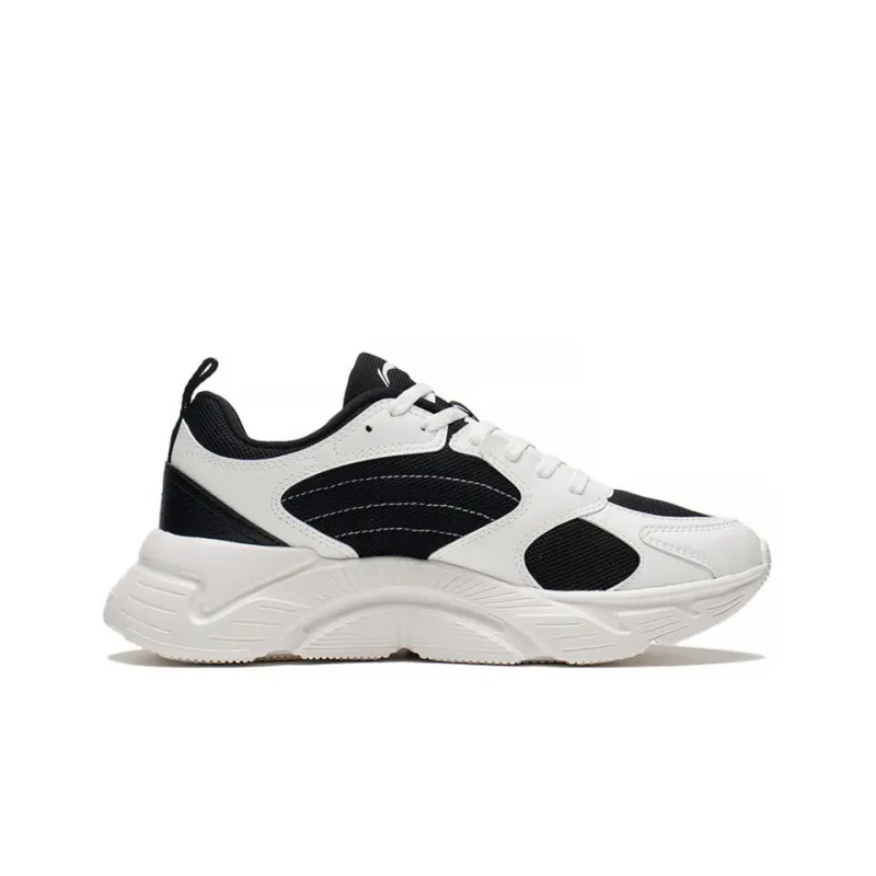 LiNing Cushioning Anti Slip And Wear Resistant Low Top Running Shoes Women's Black White-1