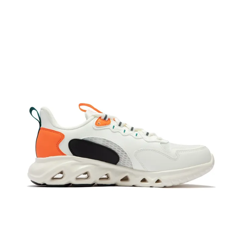 361° Slip Resistant, Abrasion Resistant, Breathable Low Top Running Shoes Men's White Orange-1