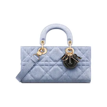 DIOR Lady D JOY Denim Lady Dior Bag, Shoulder Bag, Crossbody Bag, Handbag Medium Size Women's Blue