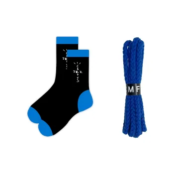 CMFY Socks And Shoelace Set Unisex White Blue Black