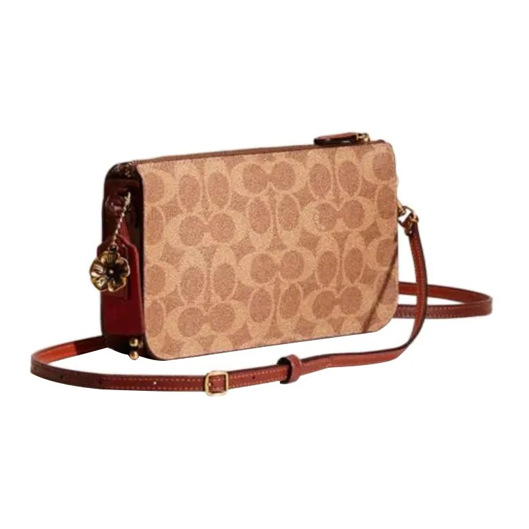 COACH Noa Pop Up Canvas With Leather Crossbody Bag Trumpets Women's Brown-1