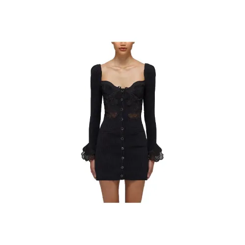 Self-portrait Long-Sleeved Dresses Women's Black