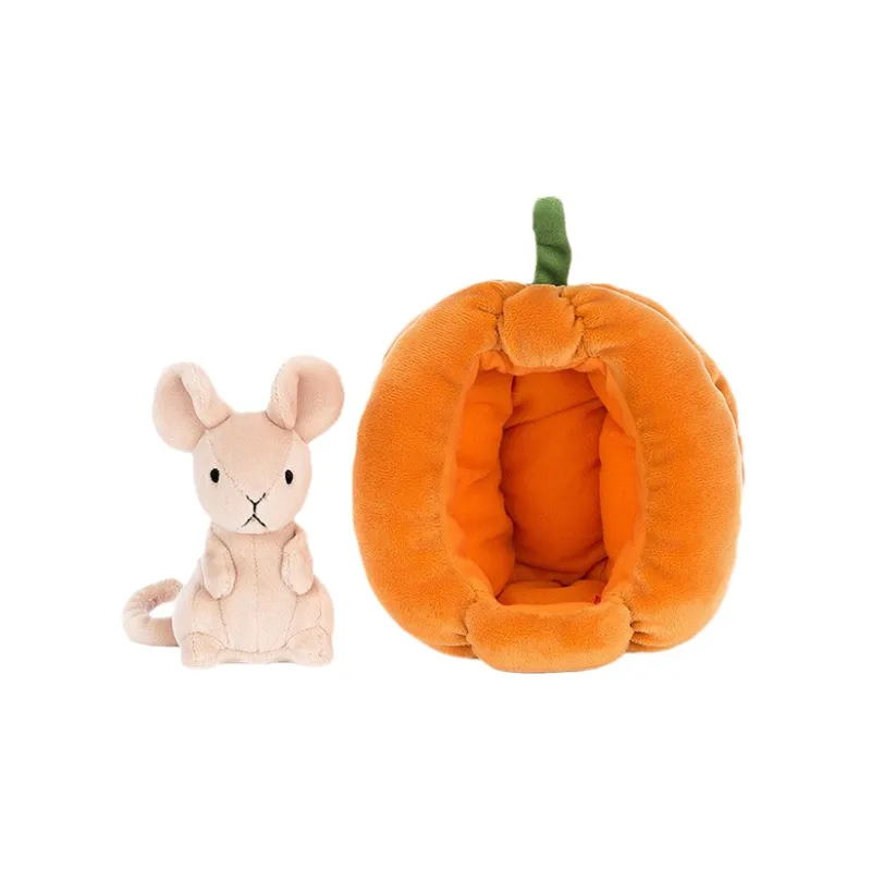 JELLYCAT Forest Animal Collection Pumpkin Mouse Dolls Plush Doll 18CM High-3